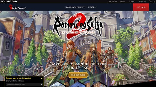 the saga franchise promotional website